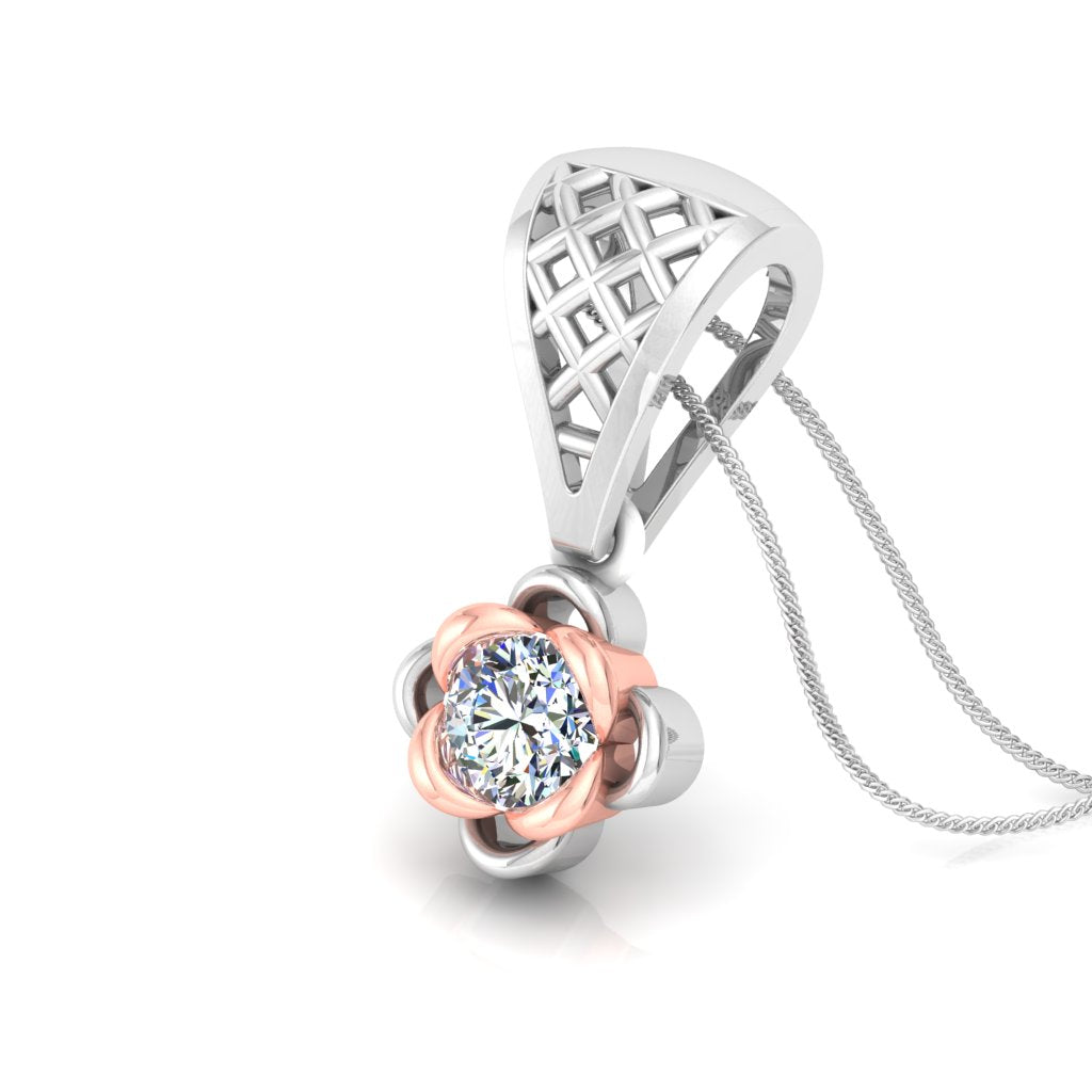 NET JALI DESIGN SOLITAIRE PENDANT