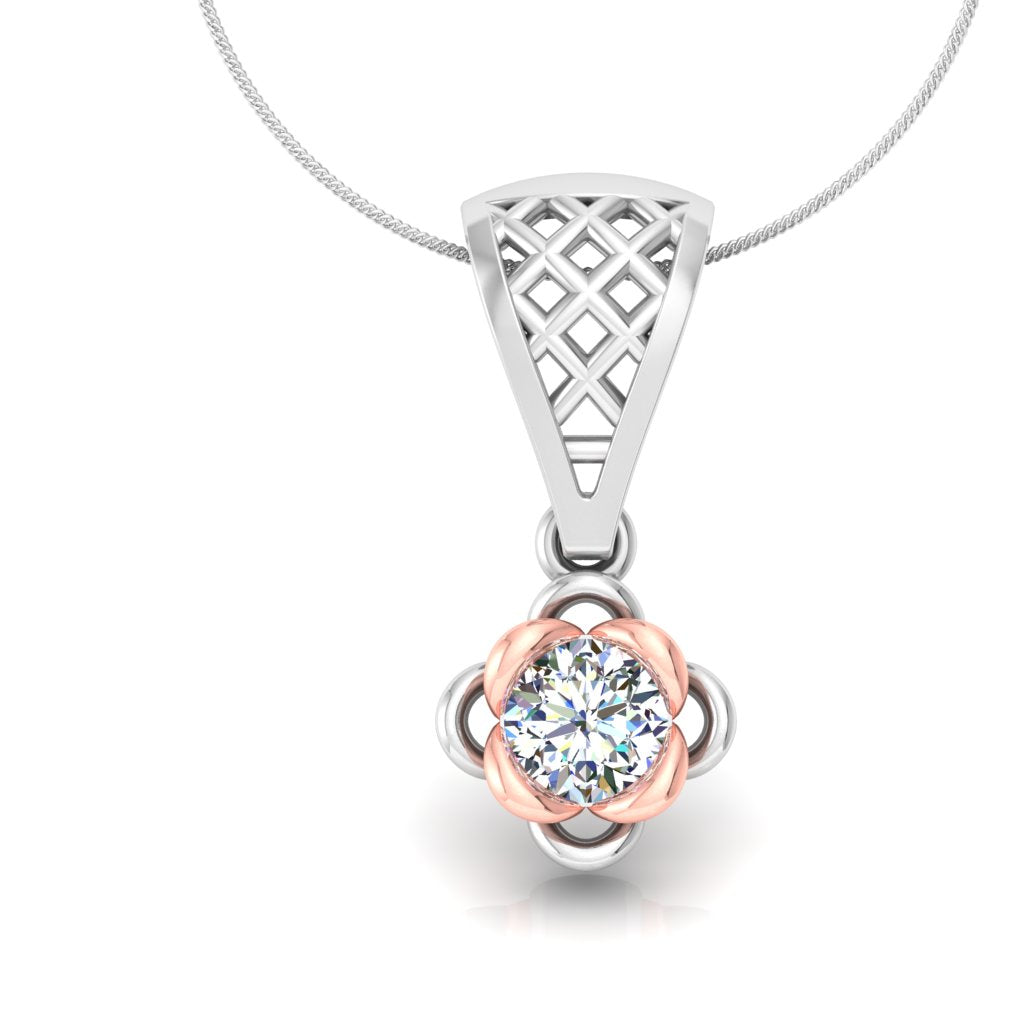 NET JALI DESIGN SOLITAIRE PENDANT