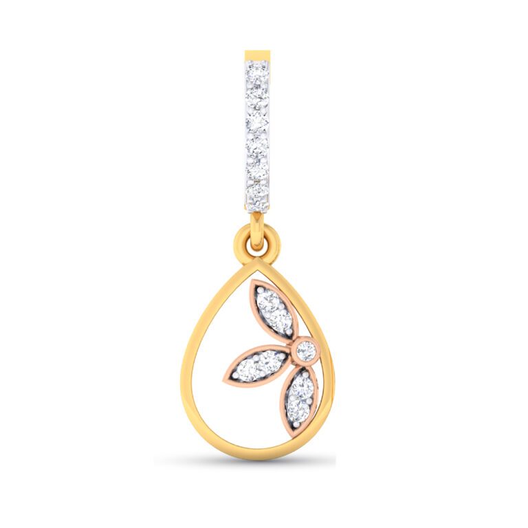 PEAR DROP WITH LEAF DIAMOND PENDANT SET