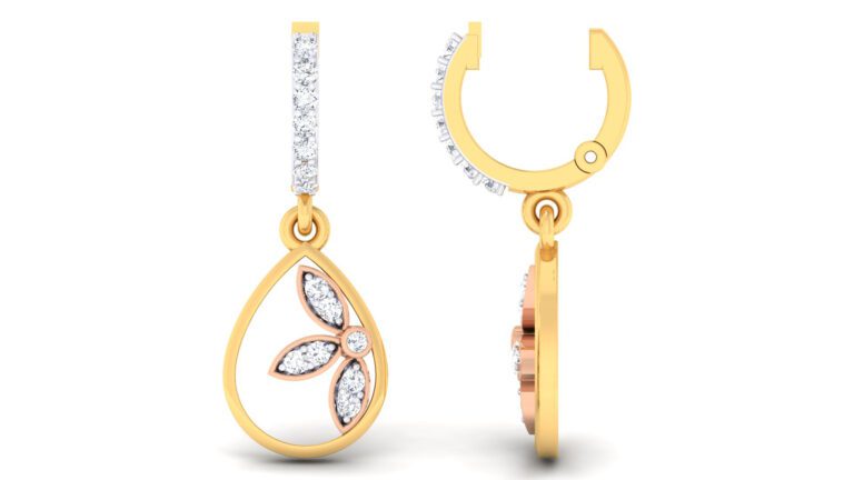 PEAR DROP WITH LEAF DIAMOND PENDANT SET