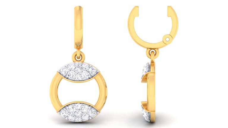 925 SILVER GOLD PLATED ROUND SHAPE DIAMOND PENDANT SET