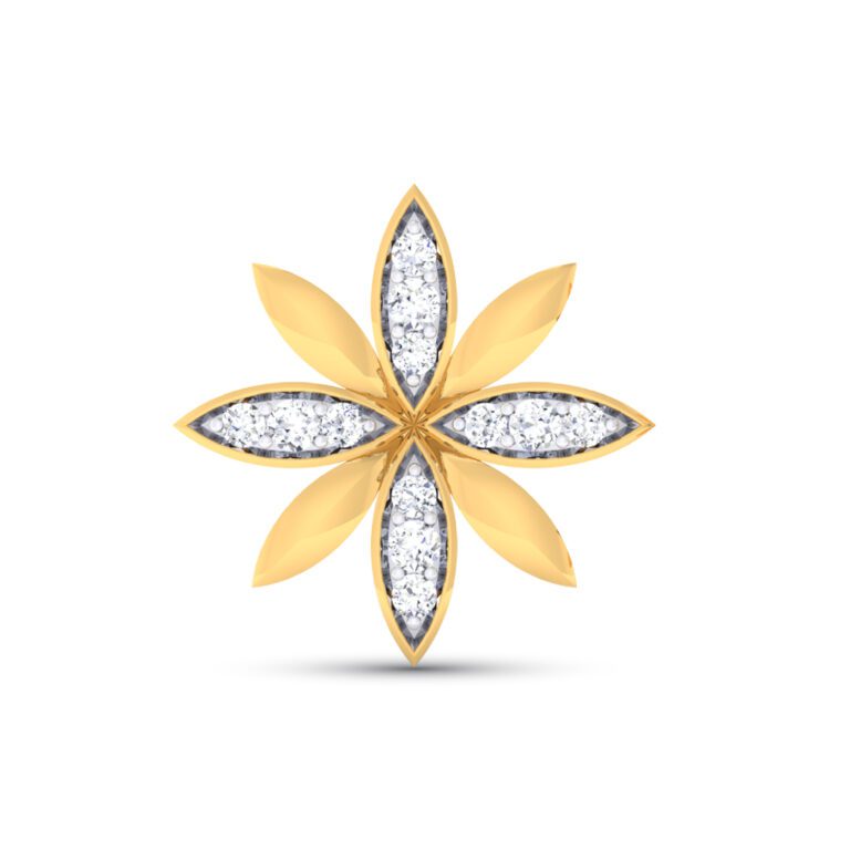 STAR AND FLOWER SHAPE GOLD PLATED DIAMOND PENDANT SET