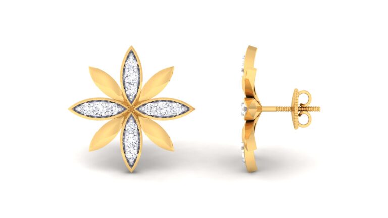 STAR AND FLOWER SHAPE GOLD PLATED DIAMOND PENDANT SET