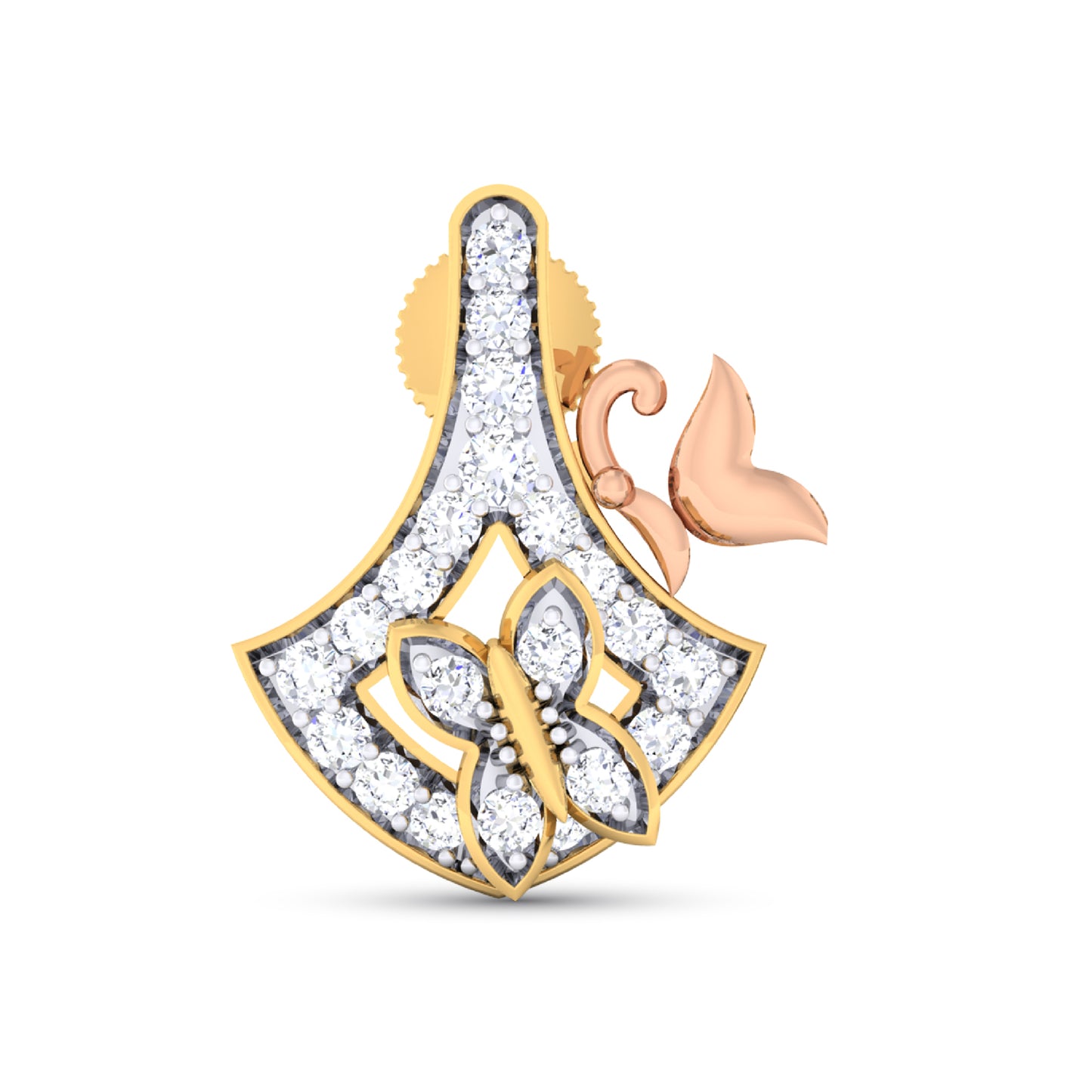 ANCHOR SHAPE GOLD DIAMOND PENDANT SET