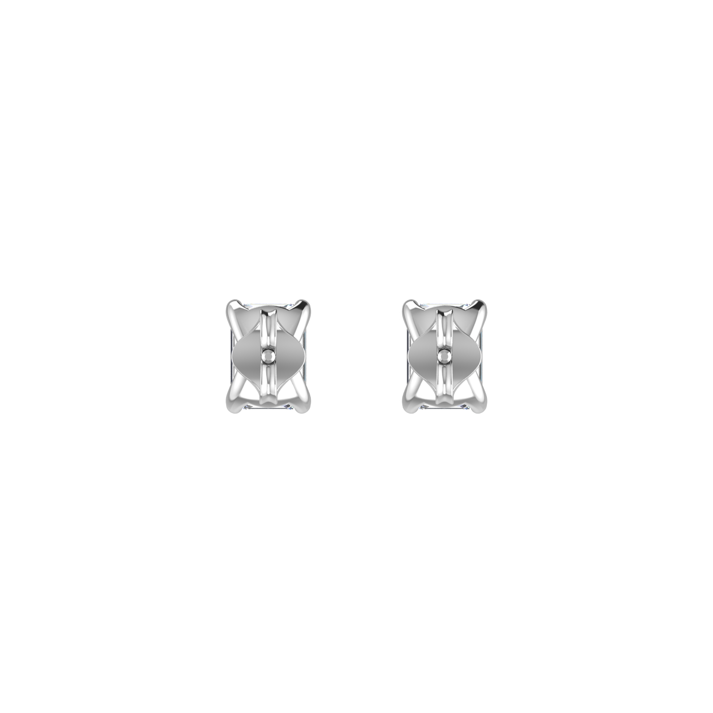 4 PRONG SMOUTH EDGE 0.25 CARAT EMERALD CUT DIAMOND EARRING
