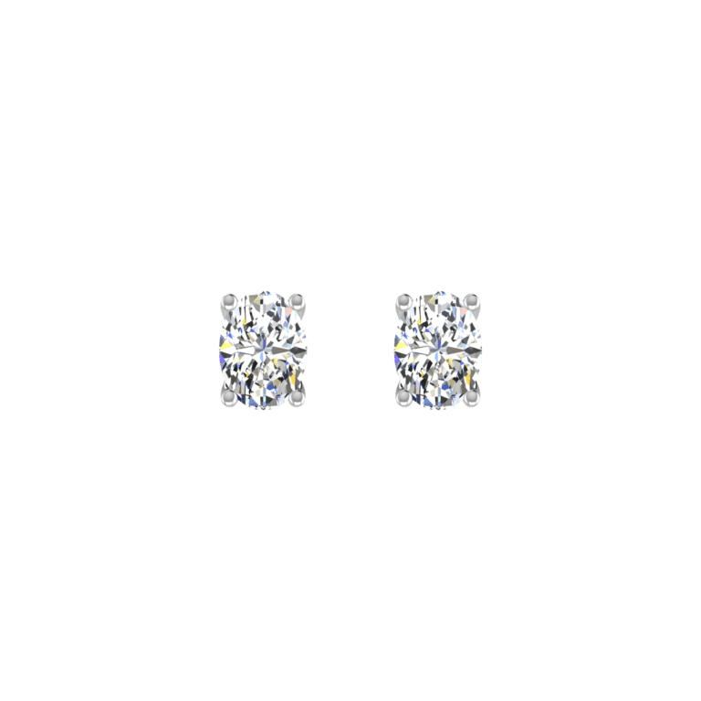 4 PRONG SMOUTH EDGE 0.25 CARAT OVAL CUT DIAMOND EARRING