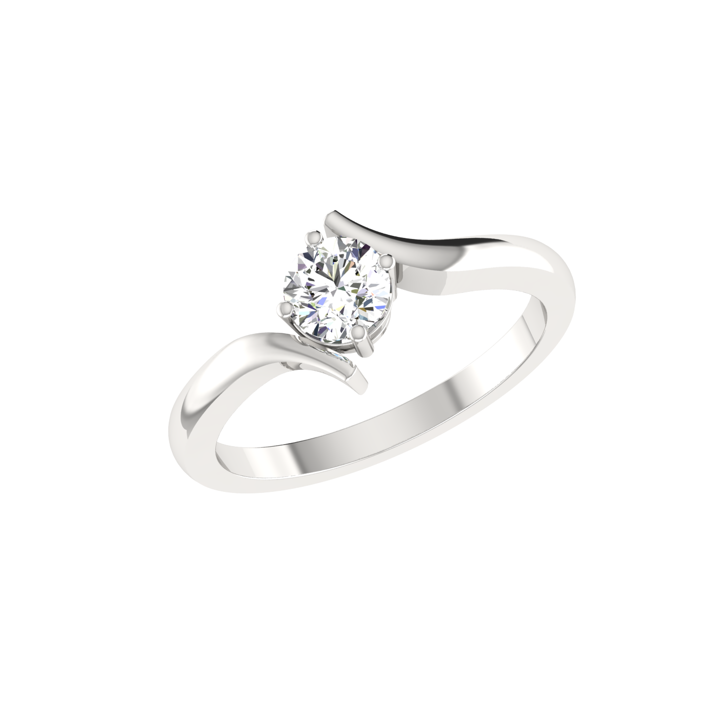 1 CARAT ROUND CUT FLOURISH SOLITAIRE DIAMOND ENGAGEMENT RING