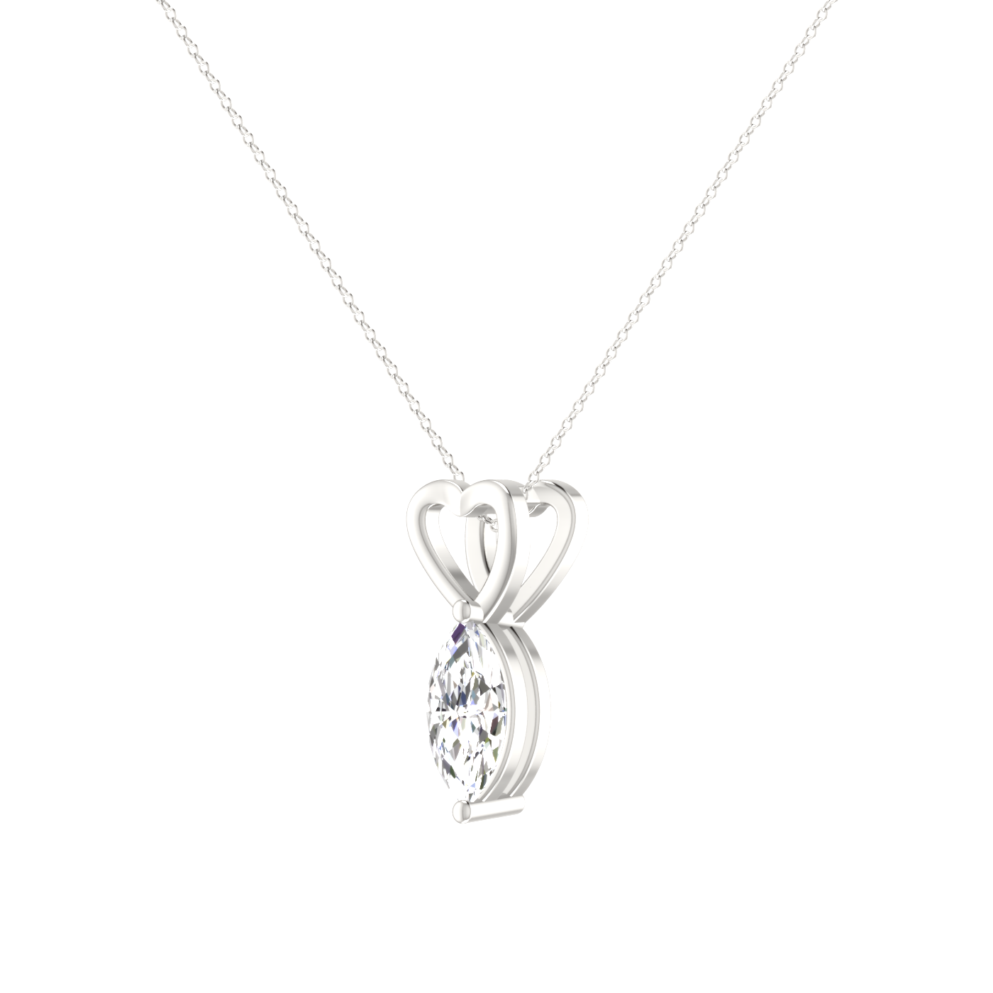 1 CT SOLITAIRE MARQUISE SHAPE DIAMOND PENDANT