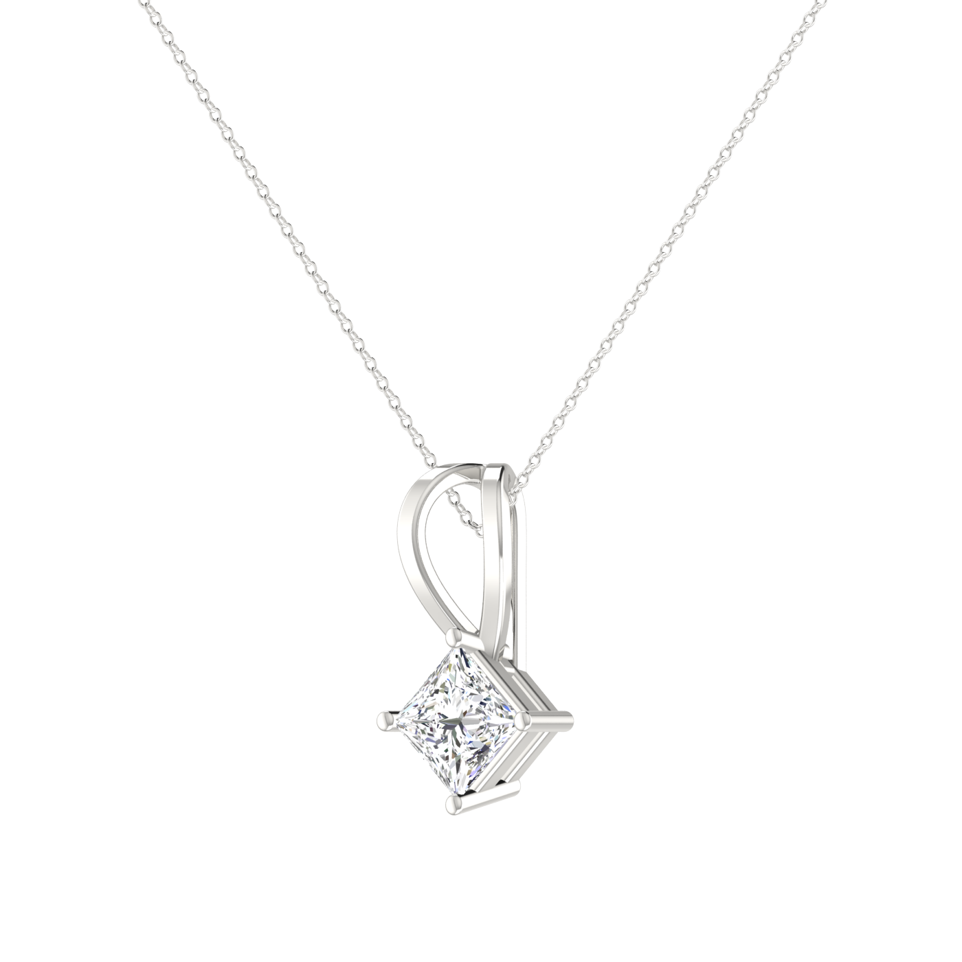 1 CT PRINCESS SHAPE PENDANT - ENHANCE YOUR STYLE WITH GRACE AND GLAMOUR