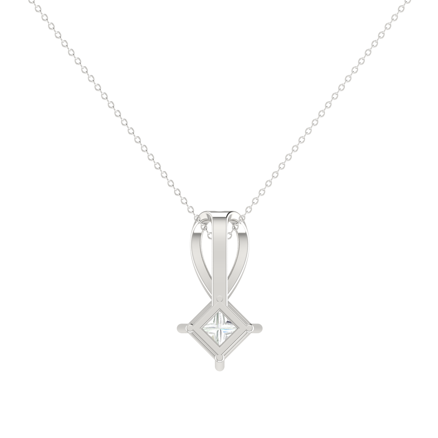 1 CT PRINCESS SHAPE PENDANT - ENHANCE YOUR STYLE WITH GRACE AND GLAMOUR
