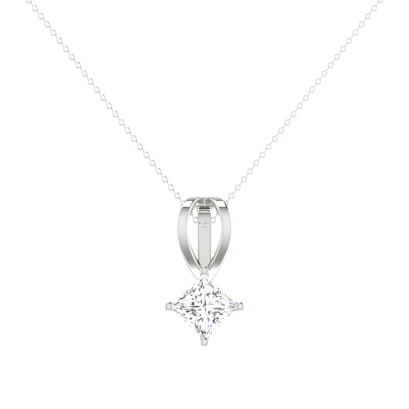 1 CT PRINCESS SHAPE PENDANT - ENHANCE YOUR STYLE WITH GRACE AND GLAMOUR