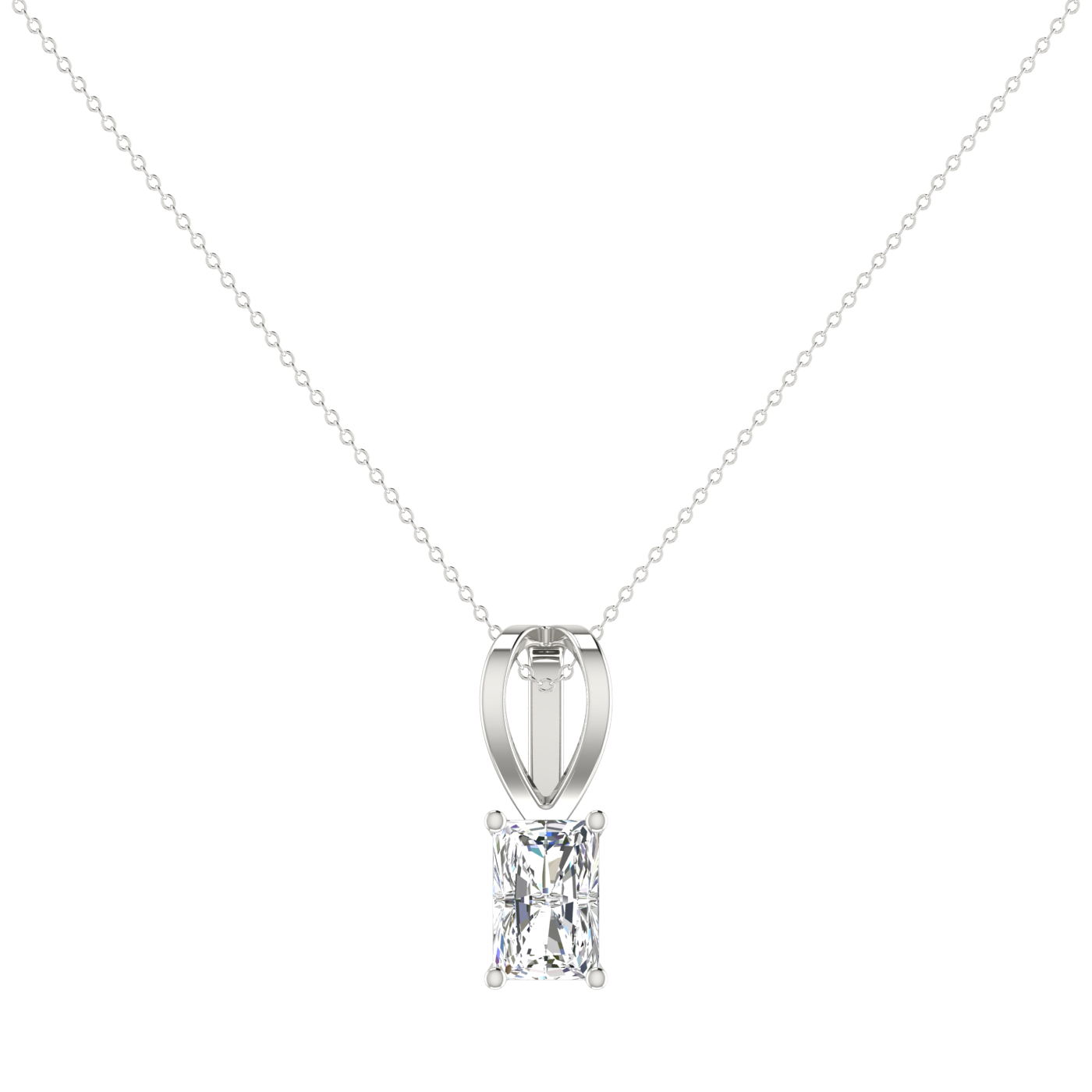 1 CT 4 PRONG RADIANT SOLITAIRE NECKLACE