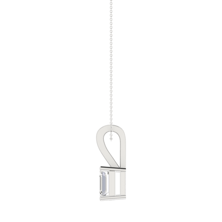 BEAUTIFUL 1 CARAT EMERALD CUT WHITE DIAMOND PENDANT