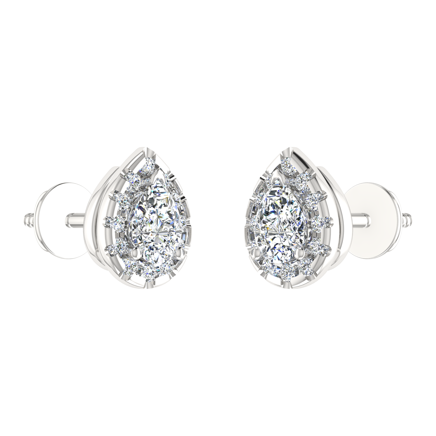 BEZEL SETTING DROP CUT DIAMOND EARRING