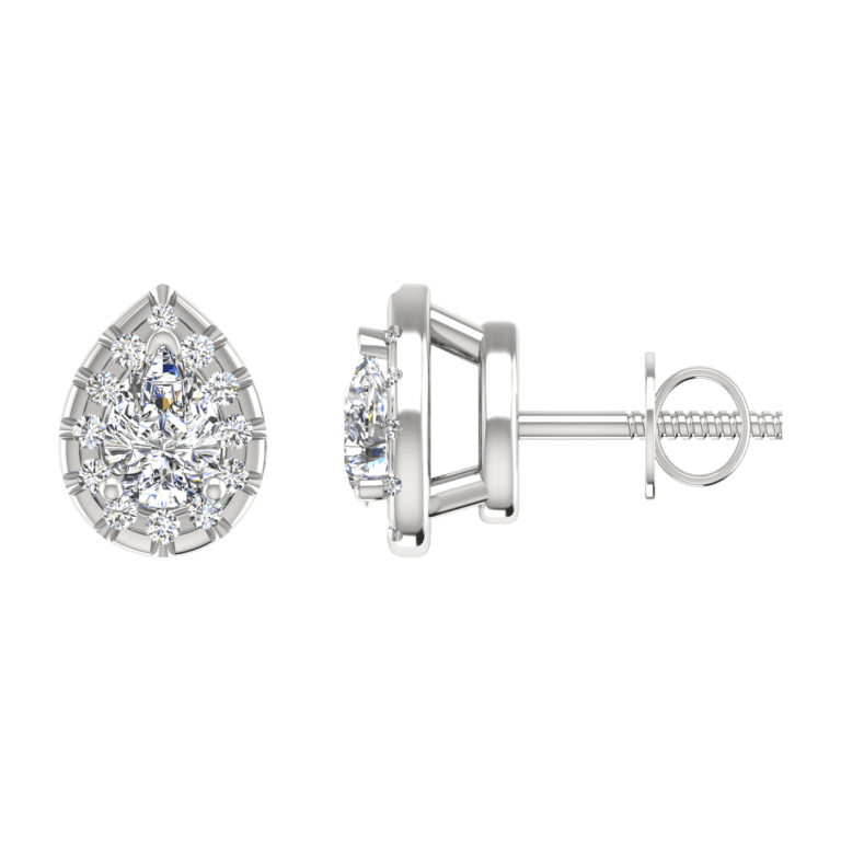 BEZEL SETTING DROP CUT DIAMOND EARRING