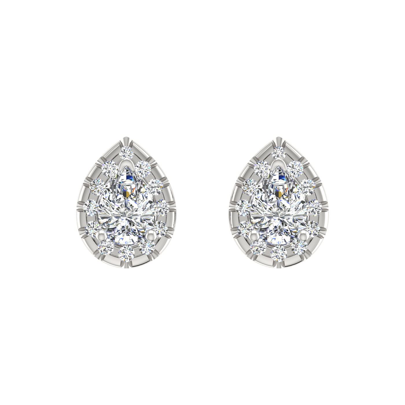 BEZEL SETTING DROP CUT DIAMOND EARRING