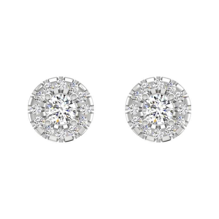 BEZEL SETTING HOLA DESIGN CUTE DIAMOND EARRING