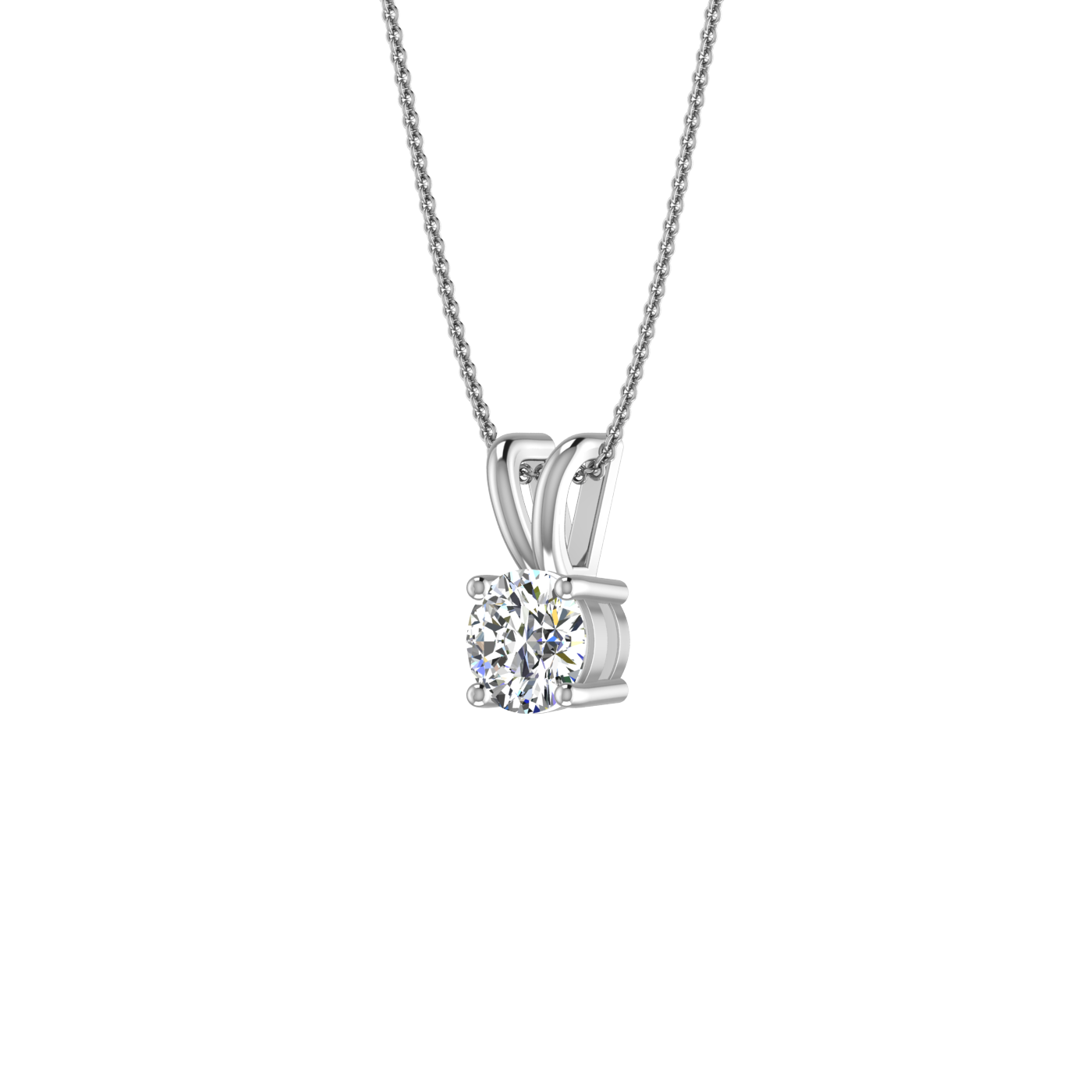 1 CT ROUND BRILLIANT DIAMOND SOLITAIRE PENDANT IN GOLD AND SILVER