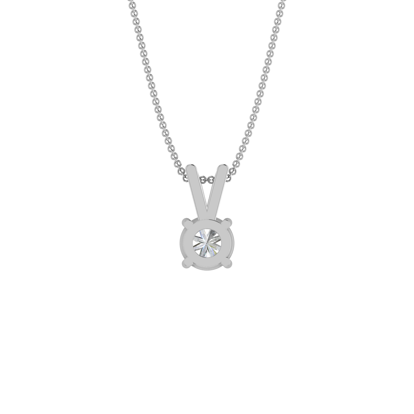 1 CT ROUND BRILLIANT DIAMOND SOLITAIRE PENDANT IN GOLD AND SILVER