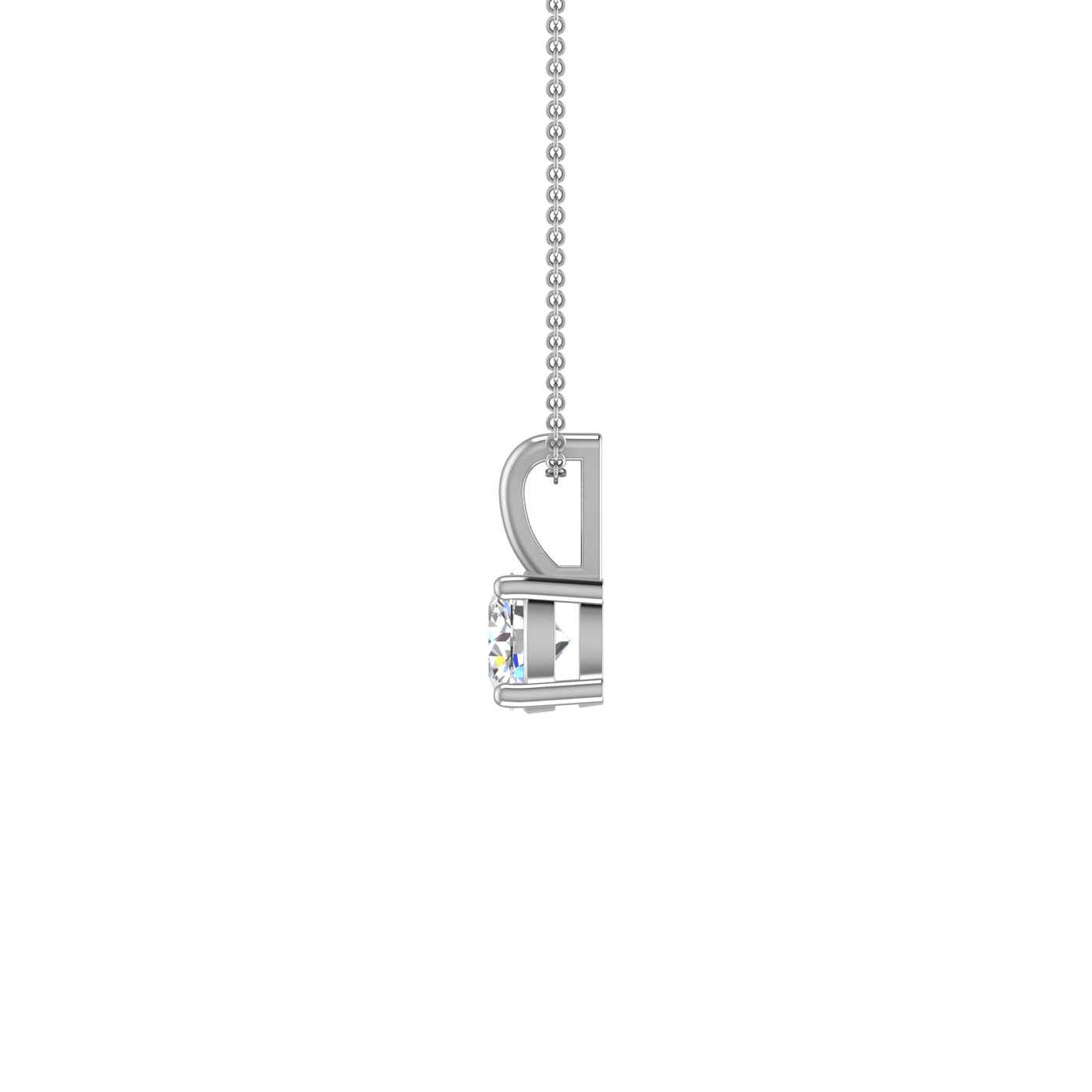 1 CT ROUND BRILLIANT DIAMOND SOLITAIRE PENDANT IN GOLD AND SILVER
