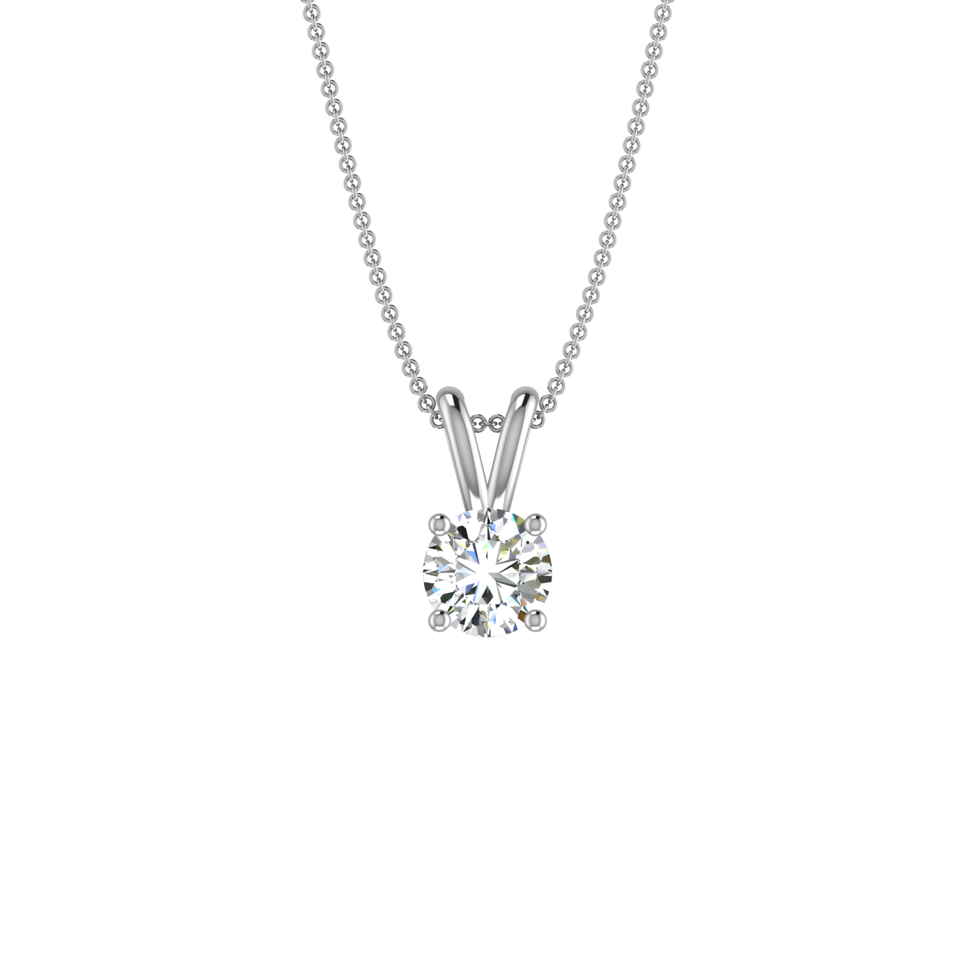 1 CT ROUND BRILLIANT DIAMOND SOLITAIRE PENDANT IN GOLD AND SILVER