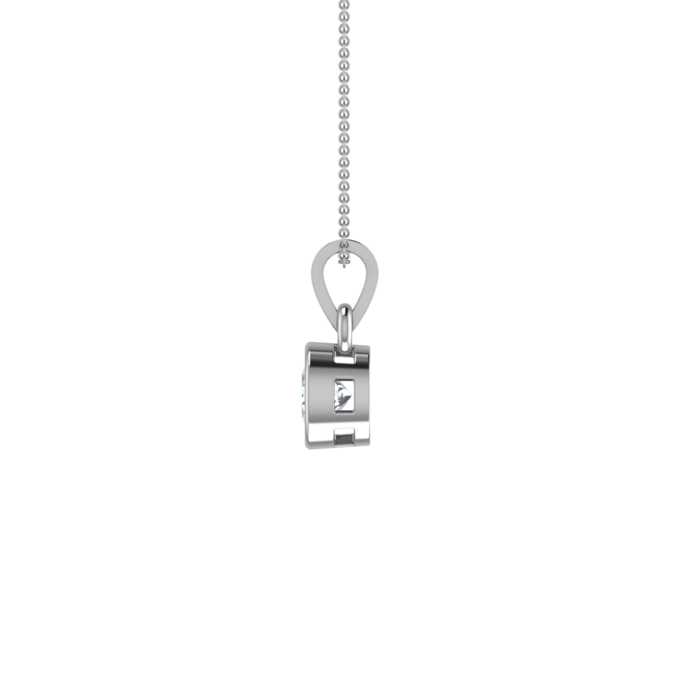 1 CARAT BEZEL SET ROUND DIAMOND NECKLACE