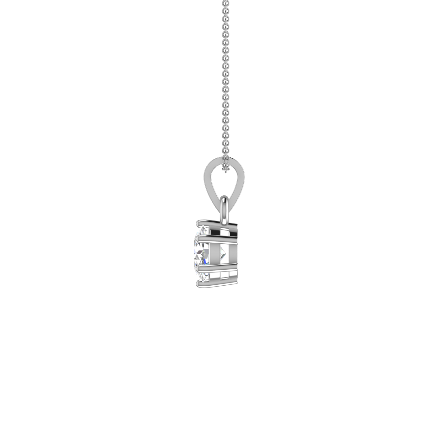 6 Prong Basket Round Lab Created Diamond Solitaire Necklace