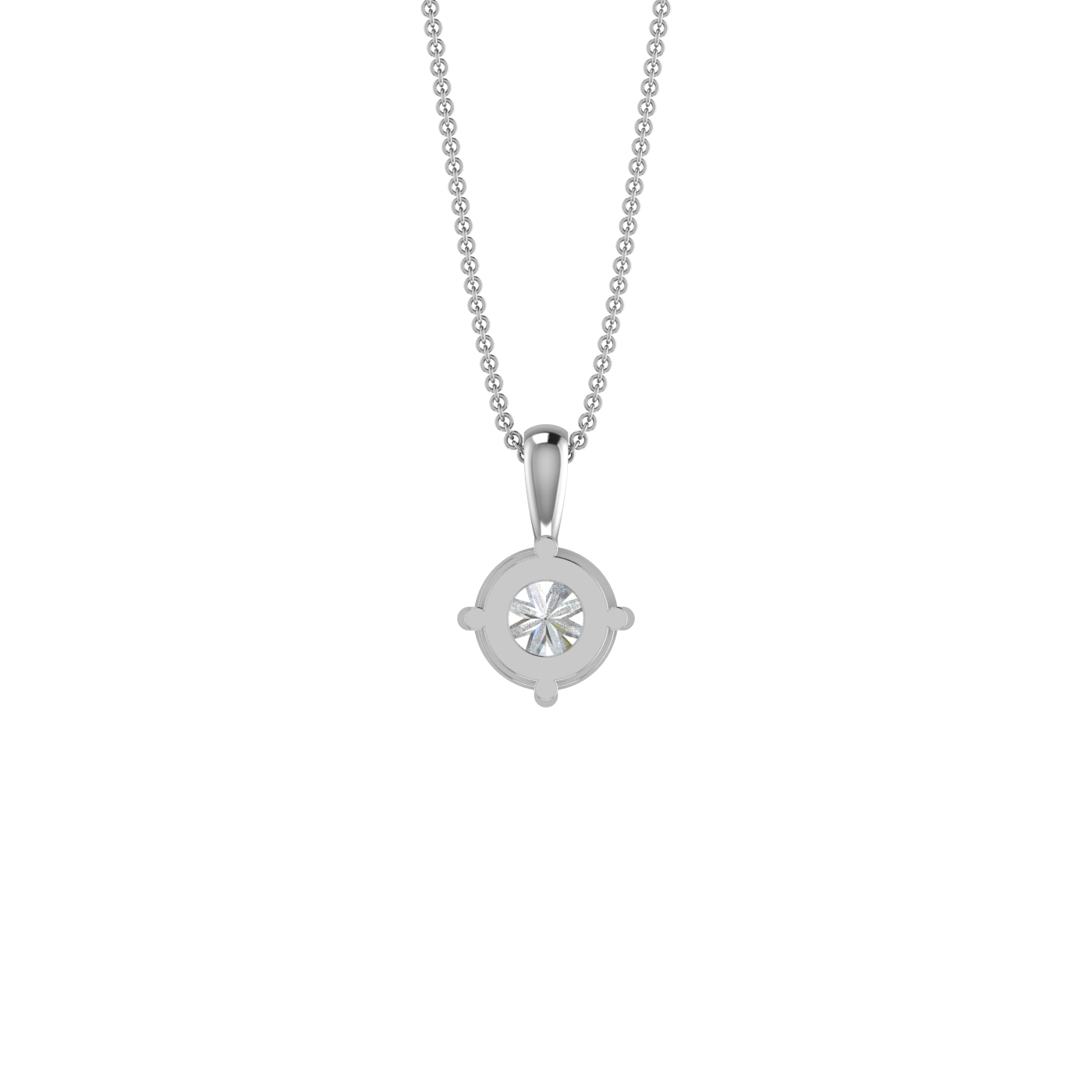 1 CARAT 4 Prong Basket Round Lab Created Diamond Solitaire Necklace