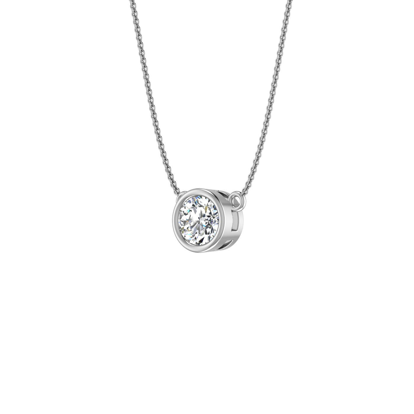 ANTIQUE LOOK 1 CARAT ROUND DIAMOND SOLITAIRE PENDANT
