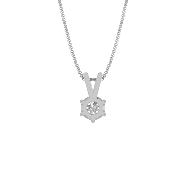 6 Prong Basket Round Diamond Solitaire Necklace