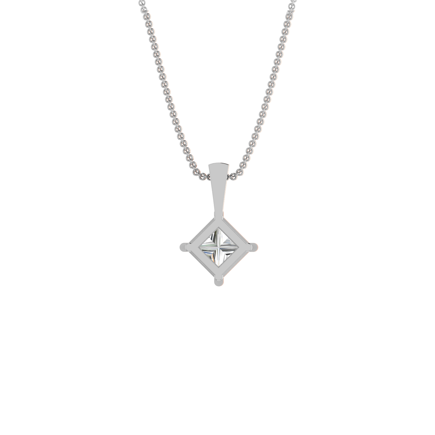 1 CARAT PRINCESS CUT DIAMOND SOLITAIRE PENDANT