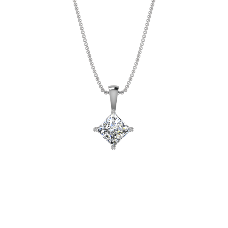 1 CARAT PRINCESS CUT DIAMOND SOLITAIRE PENDANT