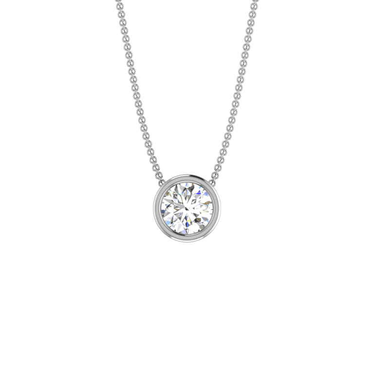 CLASSIC SIMPLE LOOK BEZEL SETTING SOLITAIRE DIAMOND PENDANT