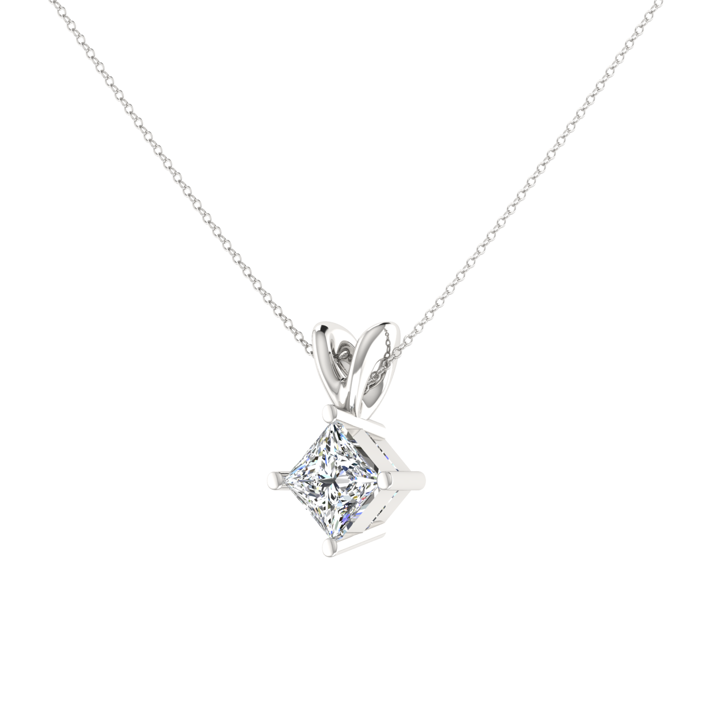 BUNNY DESIGN PRINCESS FACE SOLITAIRE NECKLACE