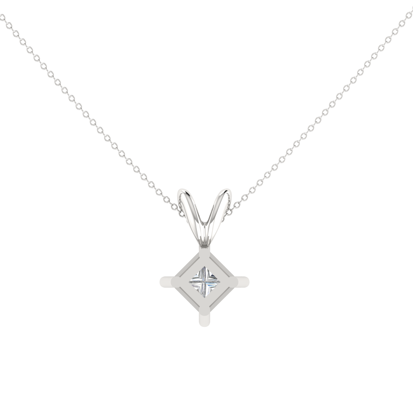BUNNY DESIGN PRINCESS FACE SOLITAIRE NECKLACE