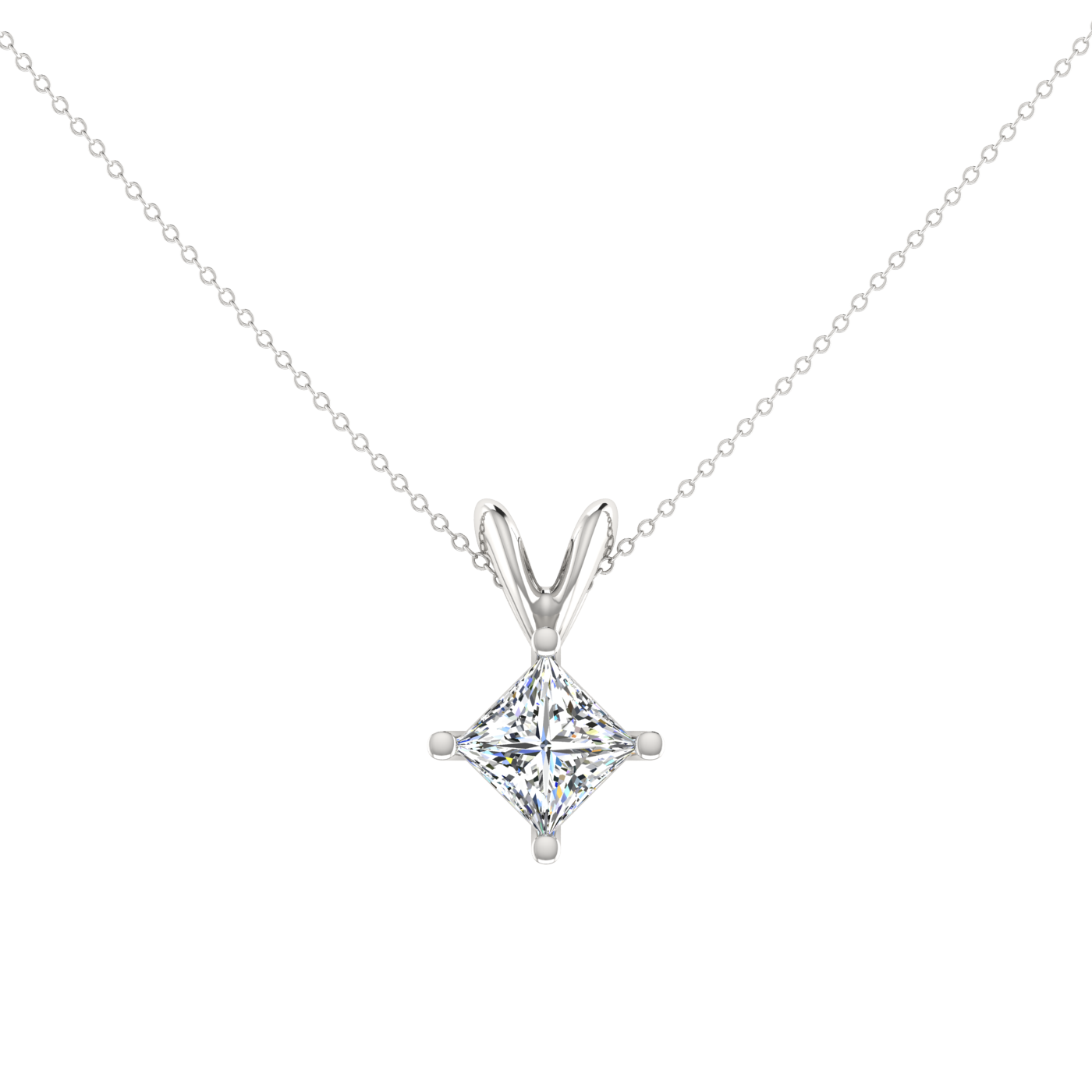 BUNNY DESIGN PRINCESS FACE SOLITAIRE NECKLACE