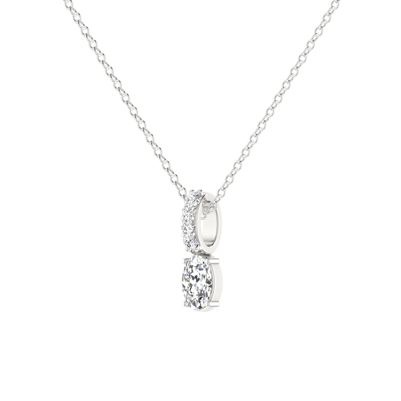 HANGING OVAL CUT DIAMOND FOR DAILY WEAR