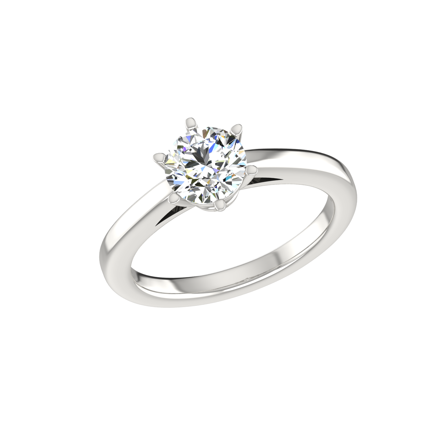 1 Carat Round Diamond Solitaire Ring – Elegant 6 Prong Setting for Timeless Beauty