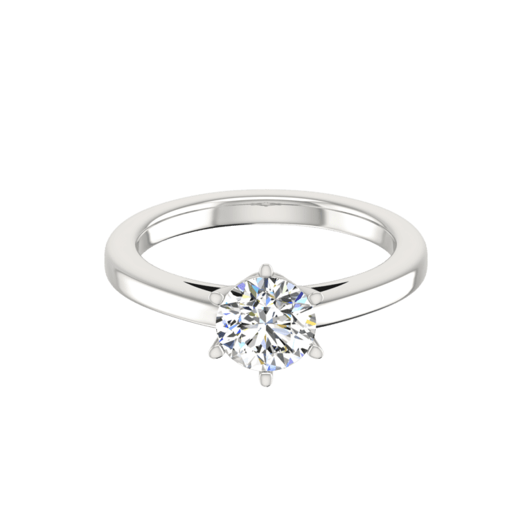 1 Carat Round Diamond Solitaire Ring – Elegant 6 Prong Setting for Timeless Beauty