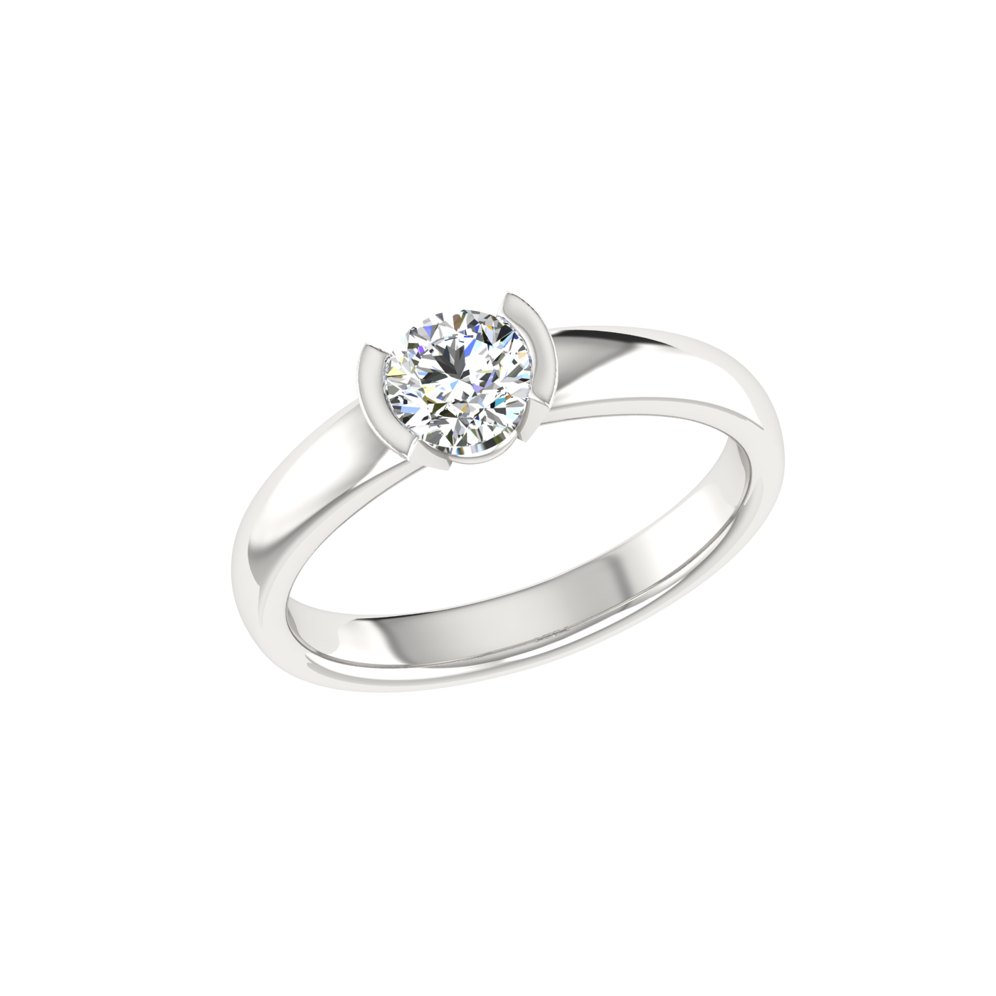 1 Carat Round Diamond Solitaire Ring with Brilliant Brezzel Setting – Timeless Elegance and Sparkling Beauty