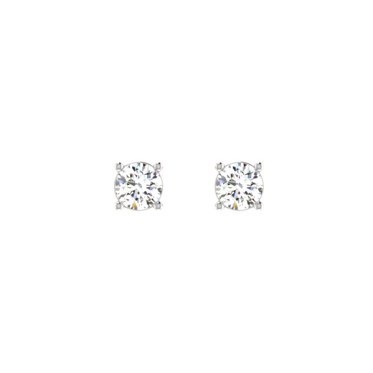 4 PRONG DIAMOND STUDED SOLITAIRE EARRING