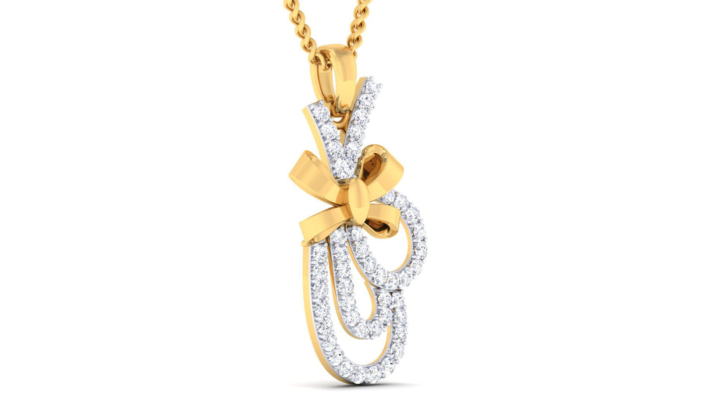 BOW TIE FANCY SHAPE DIAMOND PENDANT SET