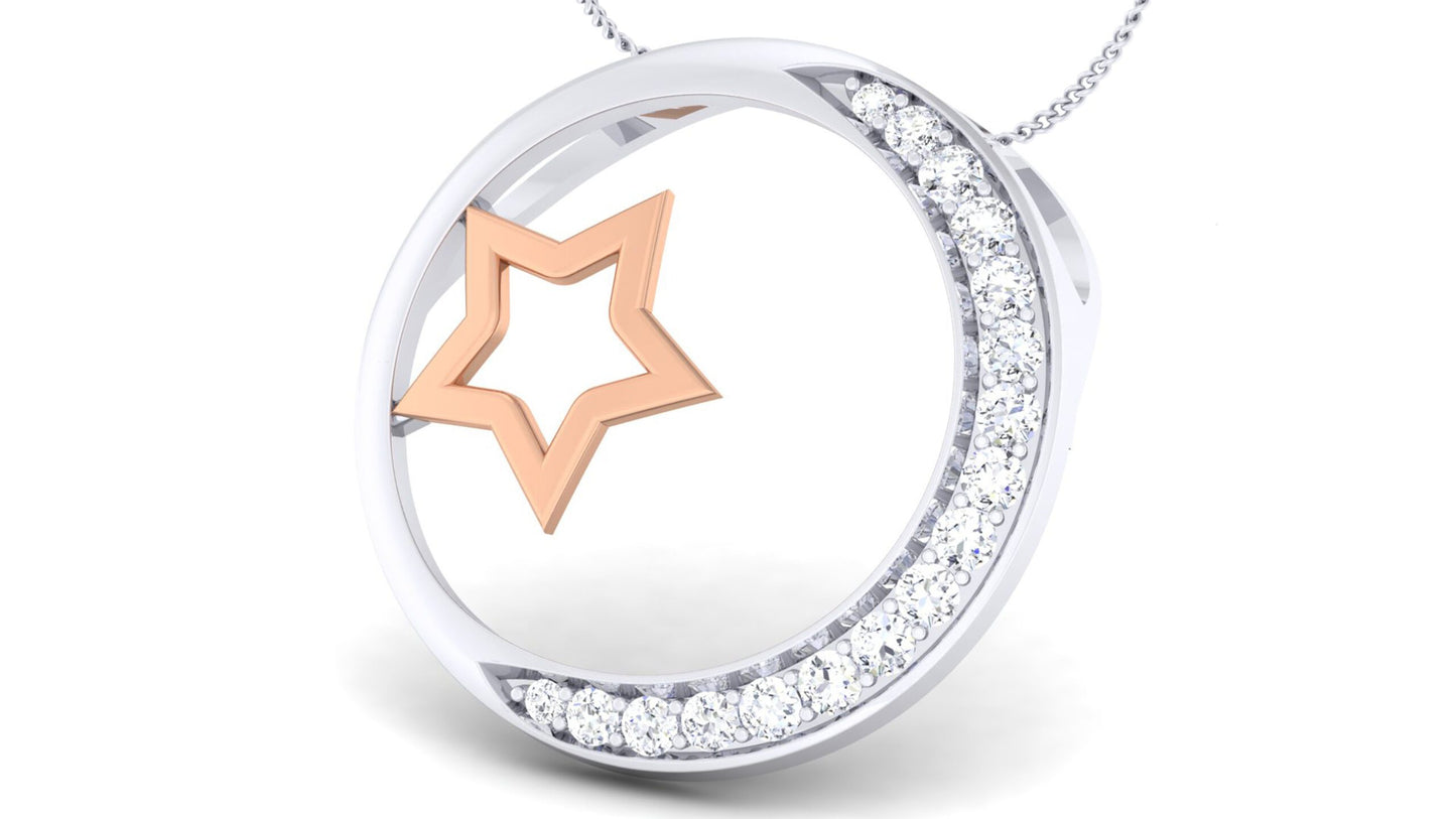 MOON AND STAR DIAMOND PENDNAT