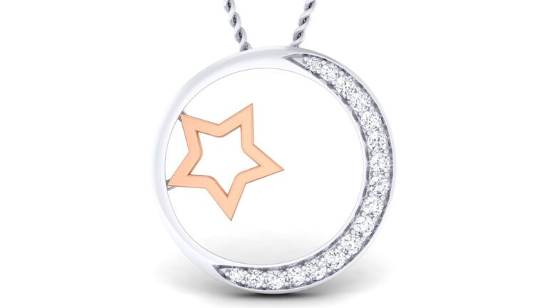 MOON AND STAR DIAMOND PENDNAT