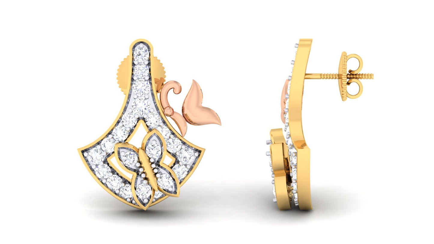 ANCHOR SHAPE GOLD DIAMOND PENDANT SET