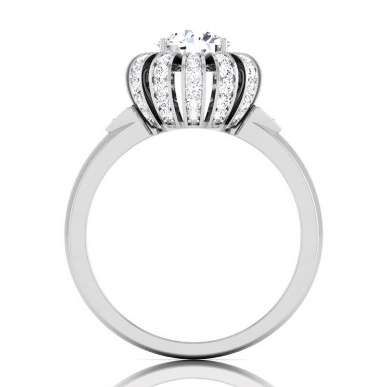 1 CARAT DIAMOND HALO FOUNTAIN ENGAGEMENT RING