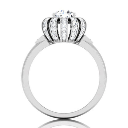 1 CARAT DIAMOND HALO FOUNTAIN ENGAGEMENT RING