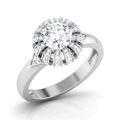 1 CARAT DIAMOND HALO FOUNTAIN ENGAGEMENT RING