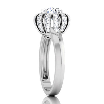 1 CARAT DIAMOND HALO FOUNTAIN ENGAGEMENT RING