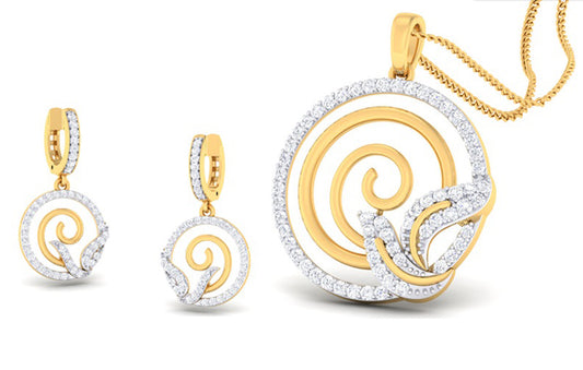 SCINTILLATINGER SWIRL DIAMOND PENDANT SET